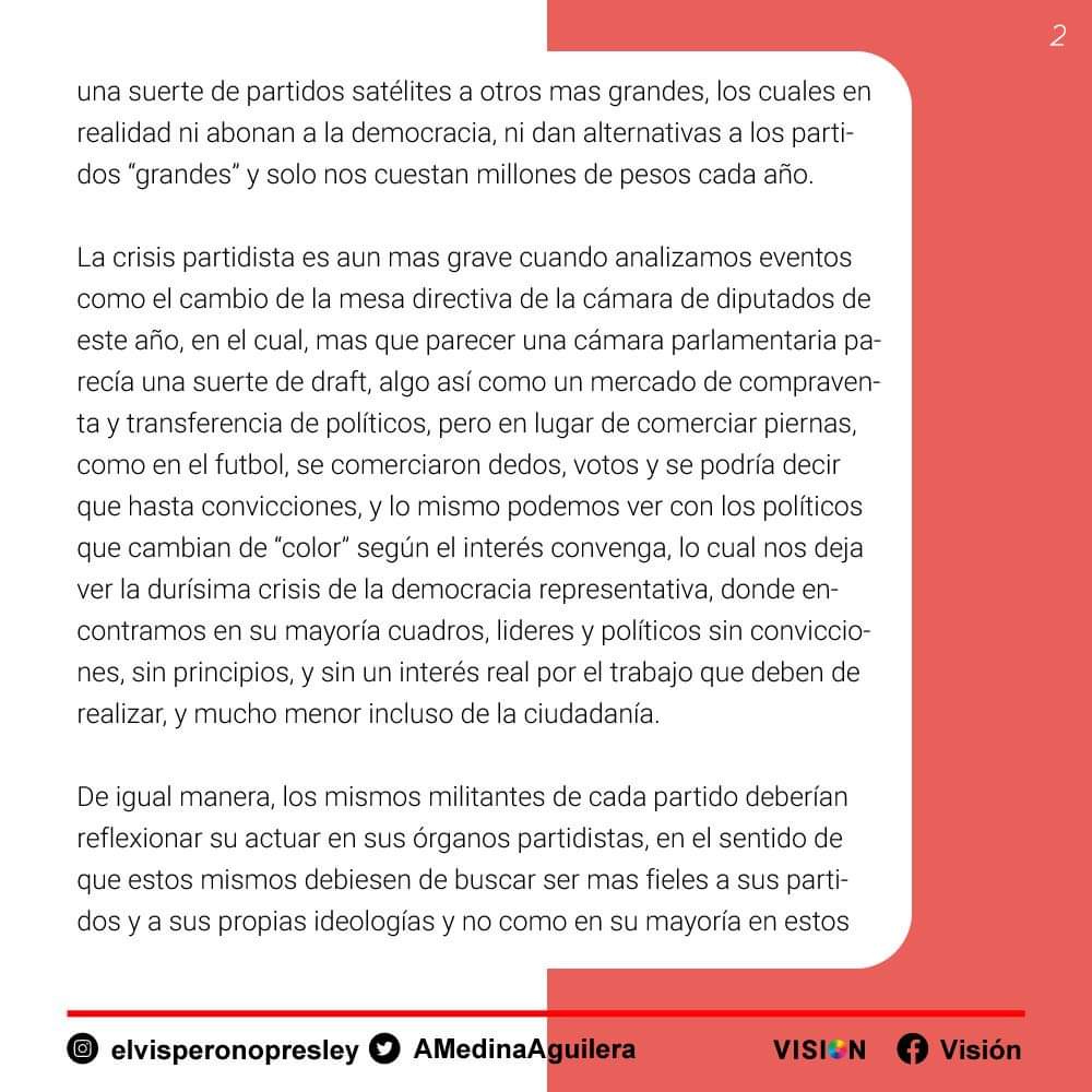 VisionJoven4's tweet photo. "México, como lo dice el titulo de esta columna , no necesita mas partidos políticos, lo que el país, en todo caso necesita, son nuevos políticos..."
Iniciamos la semana con la columna de nuestro amigo @AMedinaAguilera: "Mexico No Necesita Nuevos Partidos" 👁 
#VisiónJoven https://t.co/eVcnowM9gi