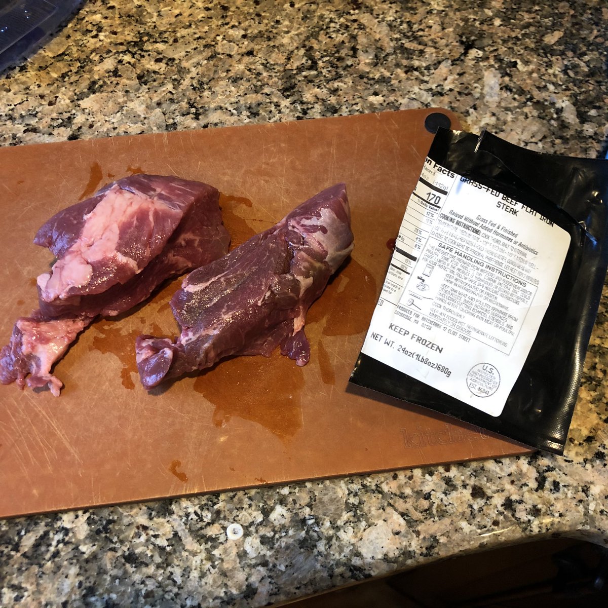 LifeofDaninIT's tweet photo. @butcherbox 
Honestly, not impressed again. What is this? 2 flat iron steaks? Trying to figure out where the steaks are between the little strip and a junk of pure fat with some meat attached. #butcherbox #meat #steak https://t.co/wj9tBwtp8W