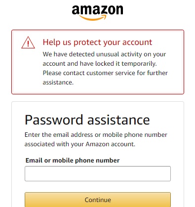 FraCampanini's tweet photo. @AmazonHelp @AmazonHelp I cannot open the account, as I said above it is locked. See the message I receive on the pic attached https://t.co/WfezFoFwyX