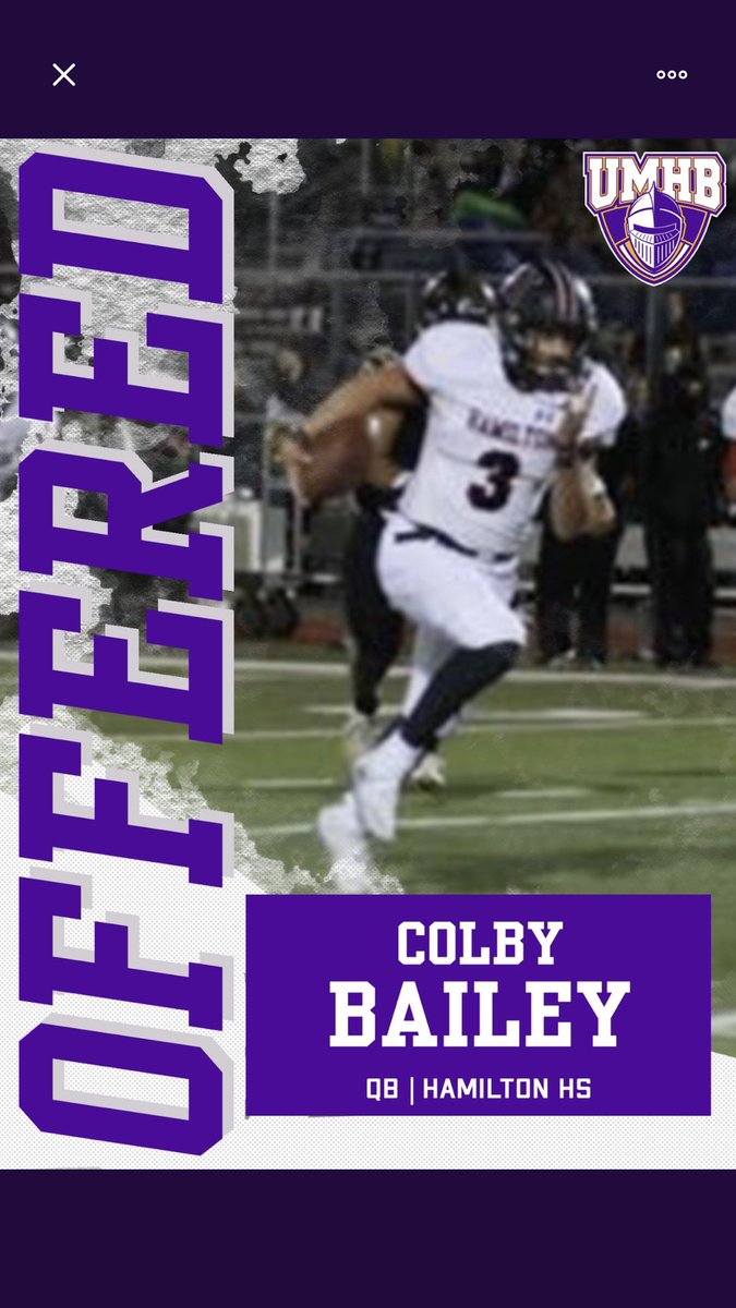 cbailey_03's tweet photo. I’m blessed to have received my 3rd offer from UMHB💜🤍 https://t.co/J6Eh377YNm