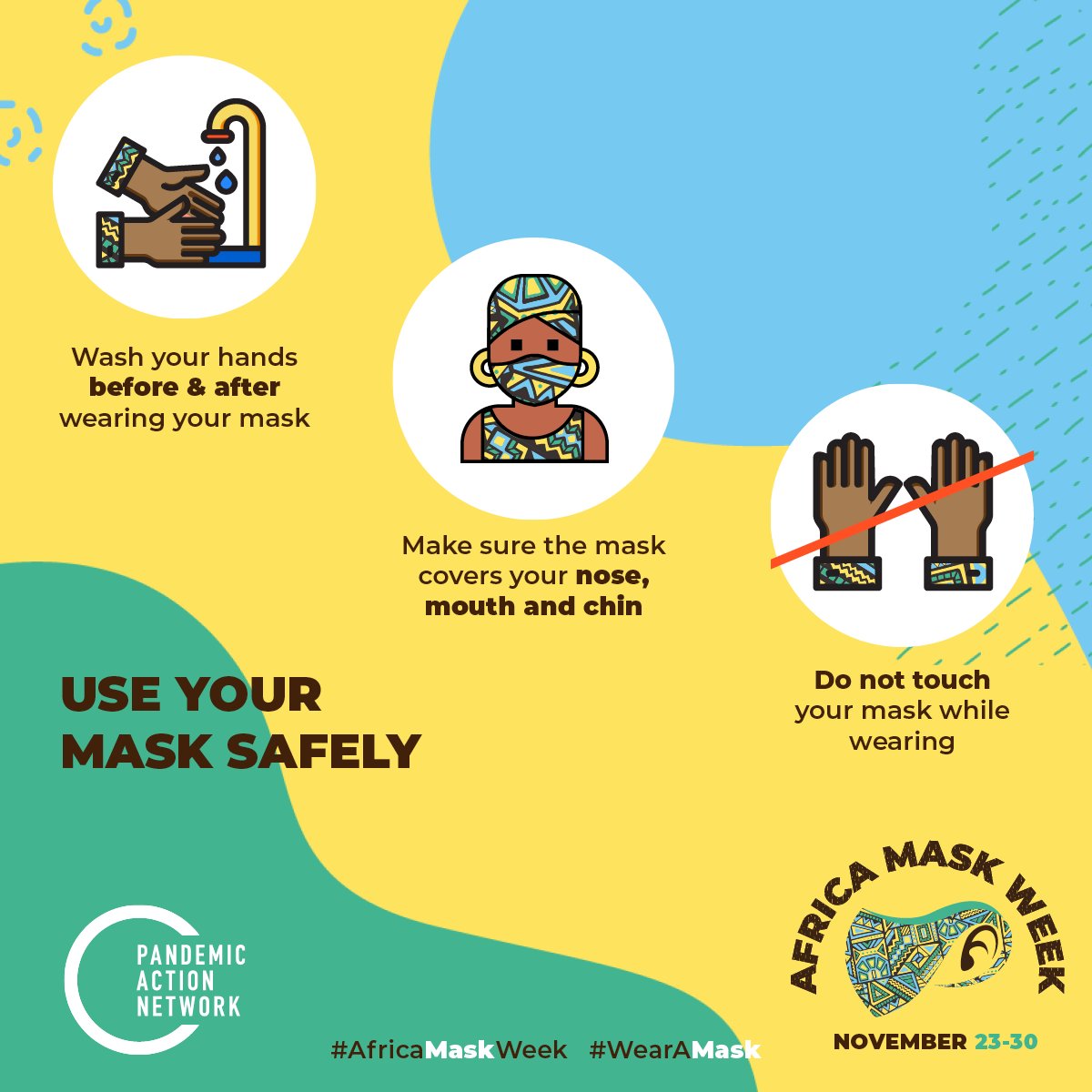 MajiSafiGroup's tweet photo. Studies continue to prove that ongoing mask wearing, together with hand washing and physical distancing, helps reduce the spread of #COVID19 in communities everywhere. Join the movement to help fight the pandemic - #WearAMask #AfricaMaskWeek and beyond.
@PandemicAction https://t.co/xaAXdEx8fe