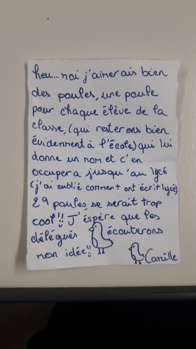 Debut des conseils de classe et suggestion d'élèves de 6e... Excellent !