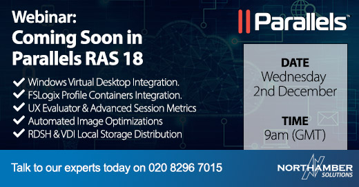 Northamberplc's tweet photo. Register for this webinar to learn about the new features coming soon in Parallels RAS 18. https://t.co/nAFQf7Y2Uo @ParallelsRAS #webinar #virtualdesktop #remoteapplication https://t.co/OABZzHtx9V