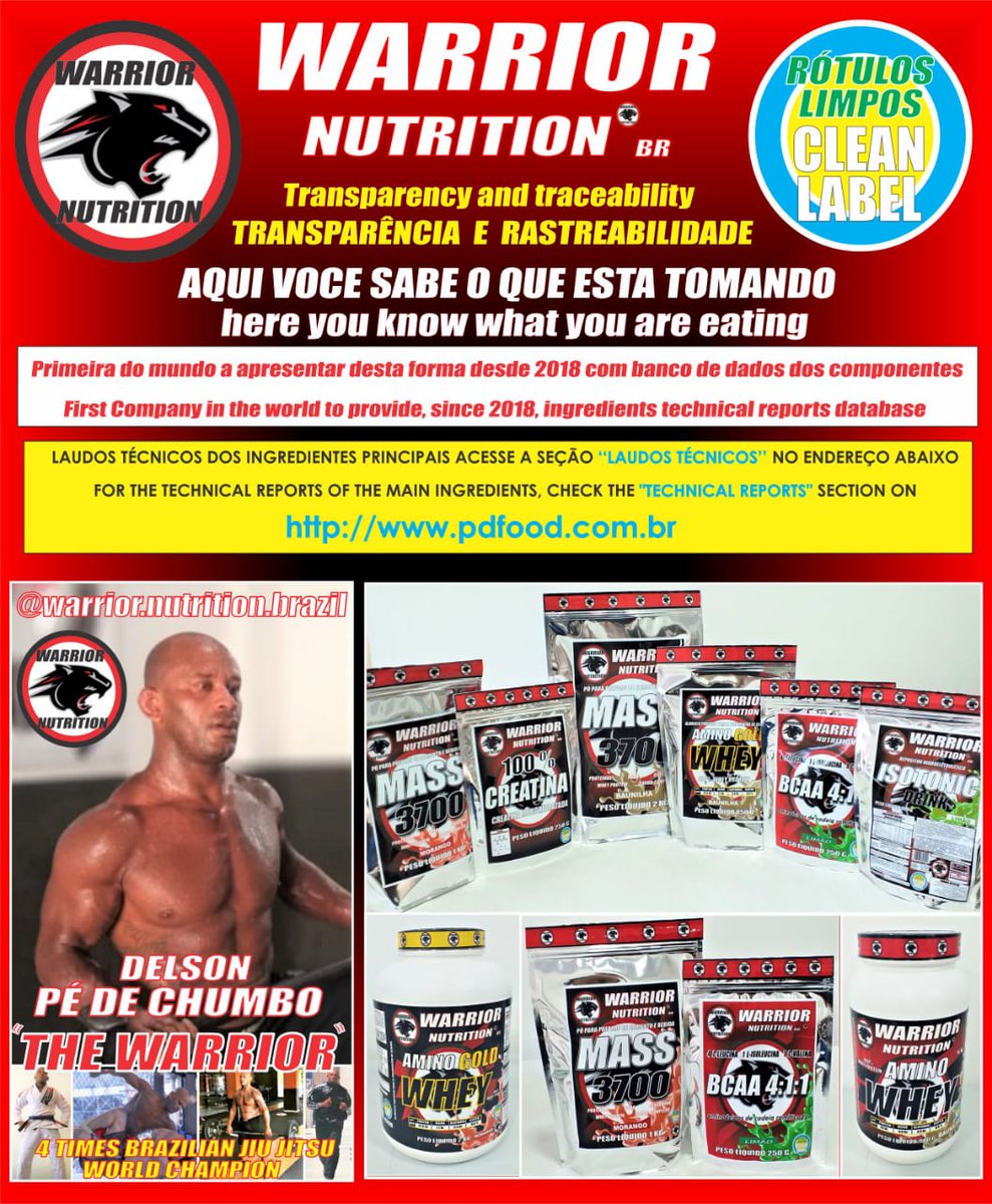 WarriorNutriBr's tweet photo. #WarriorNutritionBr A nutrição do Guerreiro! #Suplementos
Visite nossa loja virtual https://t.co/9ztJTmtPhk
#pedechumbobjj #bjj #BrazilianJiuJitsu #Suplementos #AwaWelfare #RotulosLimpos #CleanLabel #ResponsabilidadeSocial https://t.co/XNoU2TQhh5