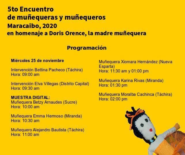 El #25Nov a partir de las 9am conocerás #TalentoVenezolano de muñequerxs pertenecientes a los estados #Táchira #Sucre #Miranda y #DistritoCapítal
.
Conoce toda la programación ¡y conéctate a “Casa de muñecas Las Nereidas” en YouTube!