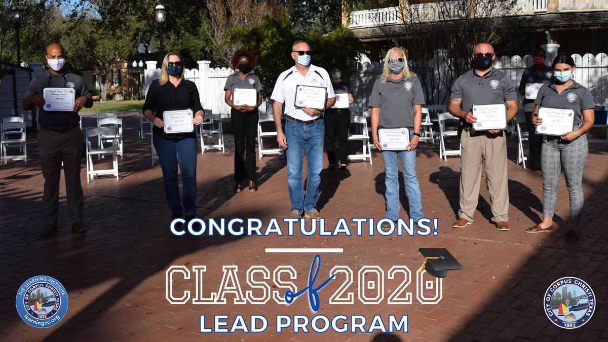 cityofcc's tweet photo. A total of 16 employees graduated from the City's yearlong Leadership Education and Development (LEAD) Program. Throughout the program, they learned about City departments &amp; community partnerships, completed 50+ hours of community service, and more. #CityofCC #LearningCC https://t.co/fn7PiOEHvH