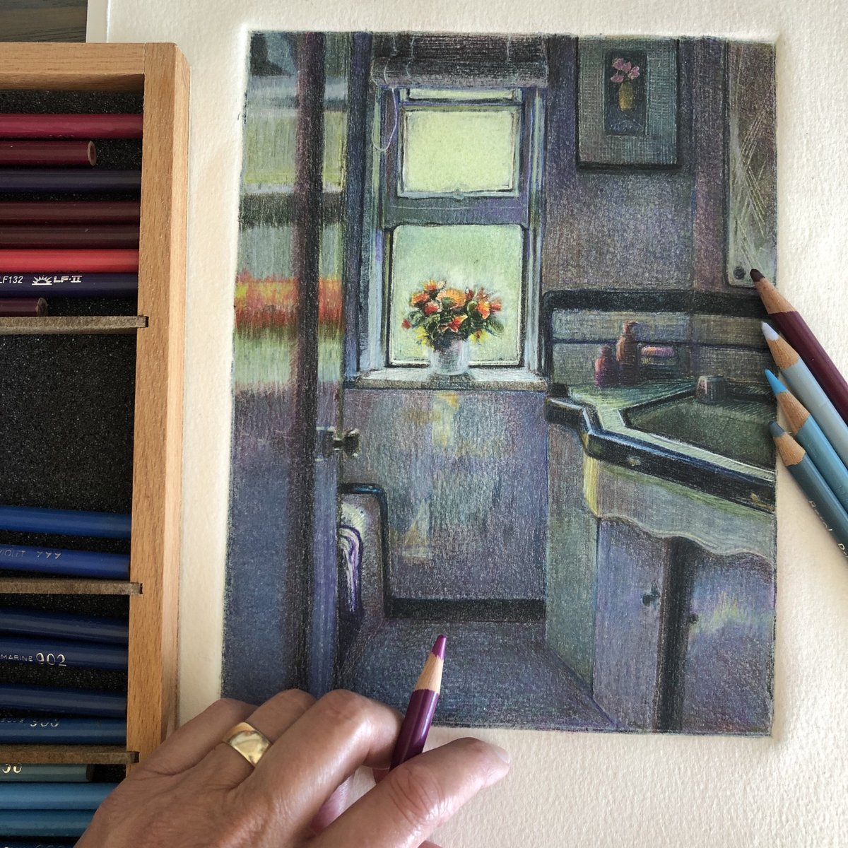 Adding Colored Pencil to Watercolor Paintings - Belinda Del Pesco
