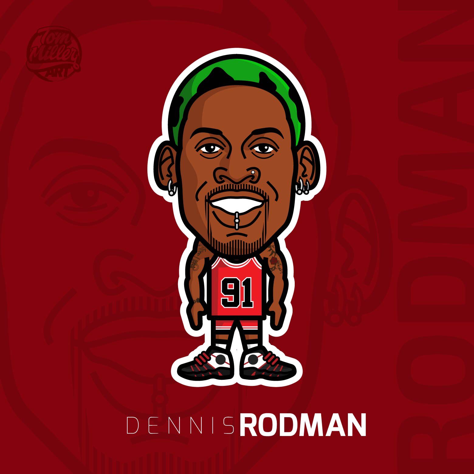 Dennis Rodman Art. Dennis Rodman PNG smartfon. Тома миллер