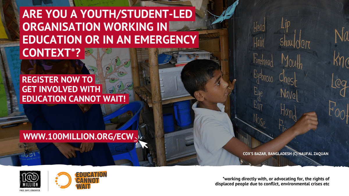 LifeMacAfrica's tweet photo. Are you a youth/student-led organisation working in education or emergencies? @EduCannotWait, the global fund for #education in emergencies, is the first EVER multilateral to have genuine youth reps in its governance: get involved! https://t.co/flhZdq7REV https://t.co/IYRbkDGEpC