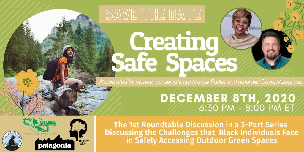 Join <a href="/NWF/">National Wildlife Federation</a>, <a href="/patagonia/">Patagonia</a>, <a href="/OutdoorAfro/">Outdoor Afro</a>, <a href="/BlackAFinSTEM/">BlackAFinSTEM</a>, and <a href="/linksinc/">The Links, Incorporated</a> for a roundtable to uncover the challenges Black people face when accessing and enjoying the outdoors and be part of our Creating Safe Spaces initiative. RSVP: natwild.life/GreaterAccess