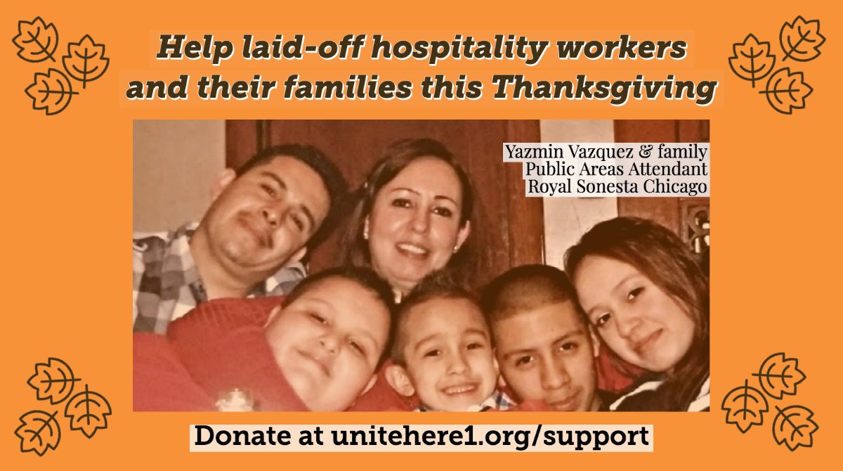 Looking for ways to give back to the community this holiday season? Please consider donating to help laid off #Chicago #hospitality workers put food on table! Visit unitehere1.org/support