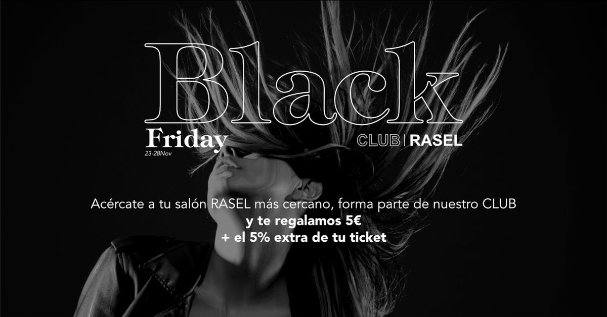 raselpeluqueria's tweet photo. 💣BLACK WEEK en @raselpeluqueria💥
Desde hoy y hasta el próximo sábado 28, ¡Tu visita a #RASEL tendrá premio! 👏
👉 Te haremos miembro del #CLUBRasel y acumularemos en tu cuenta 5€ + el 5% sobre tu ticket.
¡Te esperamos! 🖤 #BlackFriday #BlackFriday2020 #blackweek https://t.co/vtQPLKoxHD