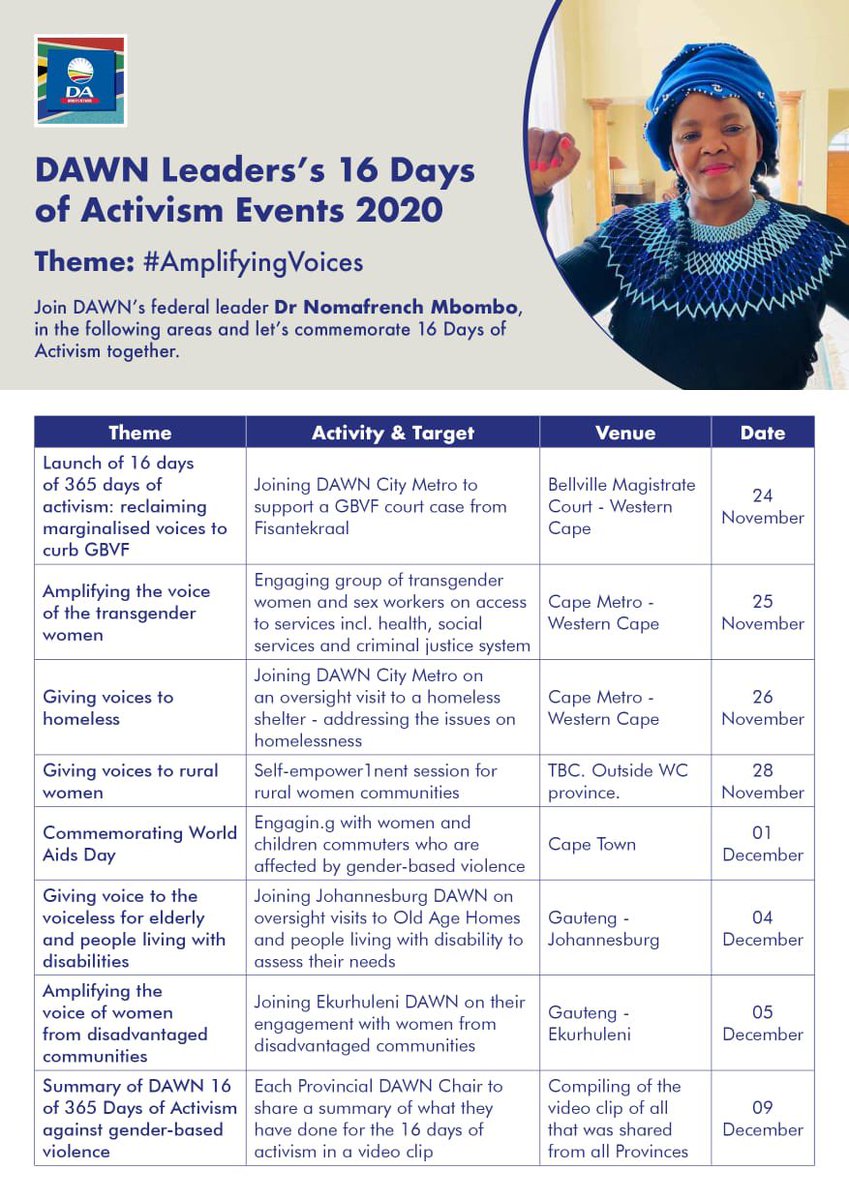 #16DaysOfActivism of 365 days , first activity is tomorrow , Bellville court . Sidikiwe, Sidiniwe. #LeavingNoOneBehind