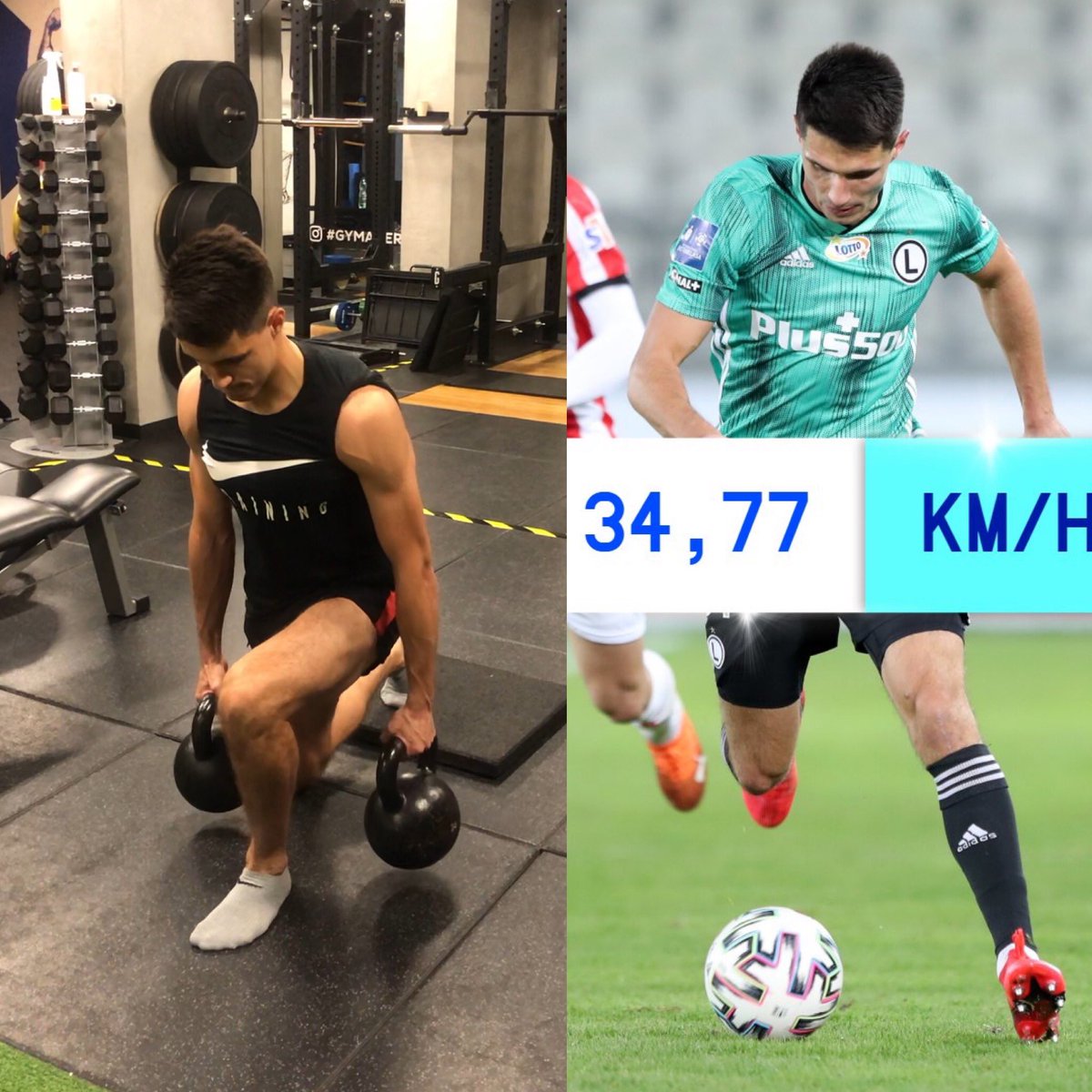 gymakers's tweet photo. Ciężka praca popłaca. Bartek Kapustka z rekordem prędkości w aktualnym sezonie @_Ekstraklasa_ 👏

@_bmg_sport https://t.co/0bS3dIJPqY