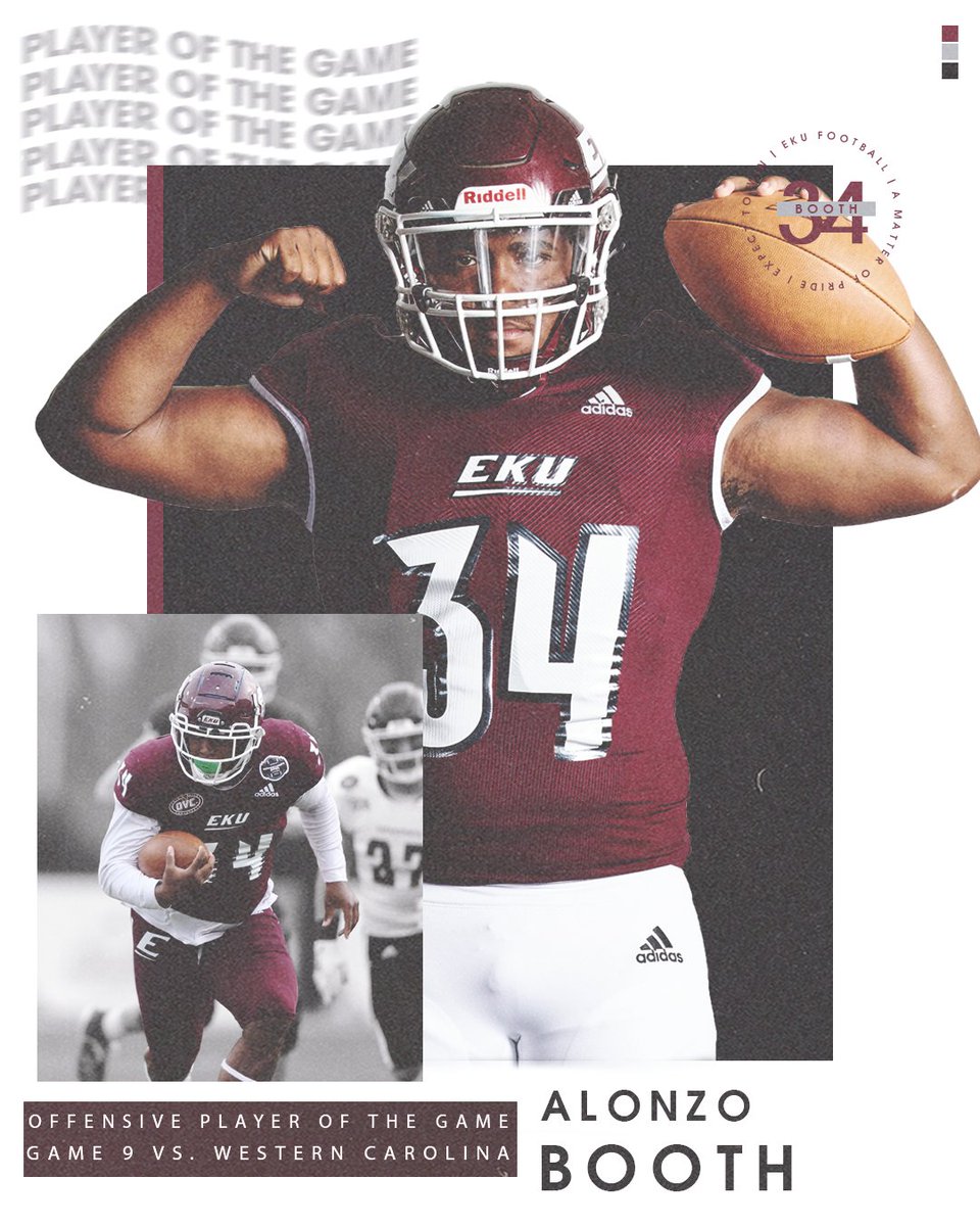 EKUFootball's tweet photo. Congratulations to our Opportunity Bowl Offensive Players of the Game!  @_booth_34 @JBeer17 

#MatterOfPride #E2W https://t.co/312fZPMI7A