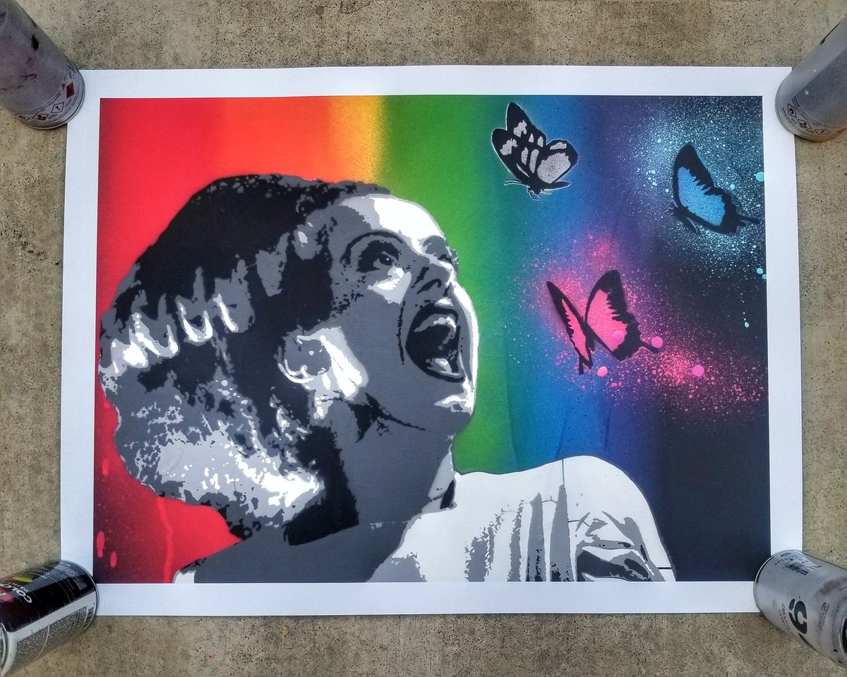 youkilledme1st's tweet photo. The Monster Demands a Mate!
Huge fucking thanks to Life After Death Street for sending me one of his Bride prints, complete with background done with teachr's 6er.
How cool is that shit?!?
#lifeafterdeathstreet #traumakids #brideoffrankenstein #streetart #losangeles #teachr https://t.co/ONco4CpiMI