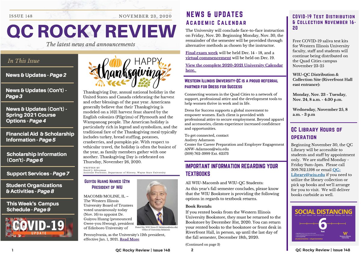 WIUENGR's tweet photo. Wishing everyone a safe and happy Thanksgiving!

#RockyReview
#WIU
#WIUEngineering https://t.co/wP2gOGt6da