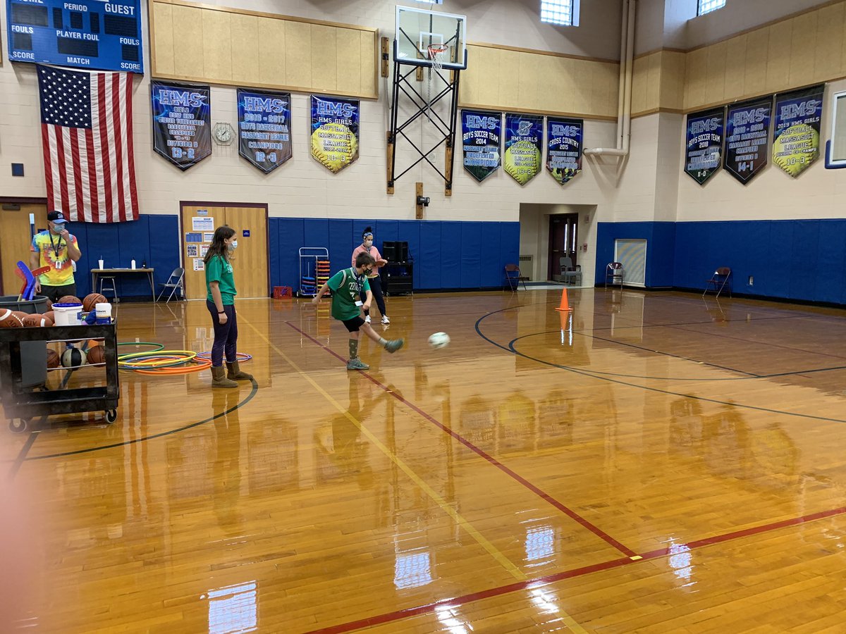 HurleyMiddle's tweet photo. Green Team Cohort A soccer shoot! #SpiritGames https://t.co/jsM2zHYC0J