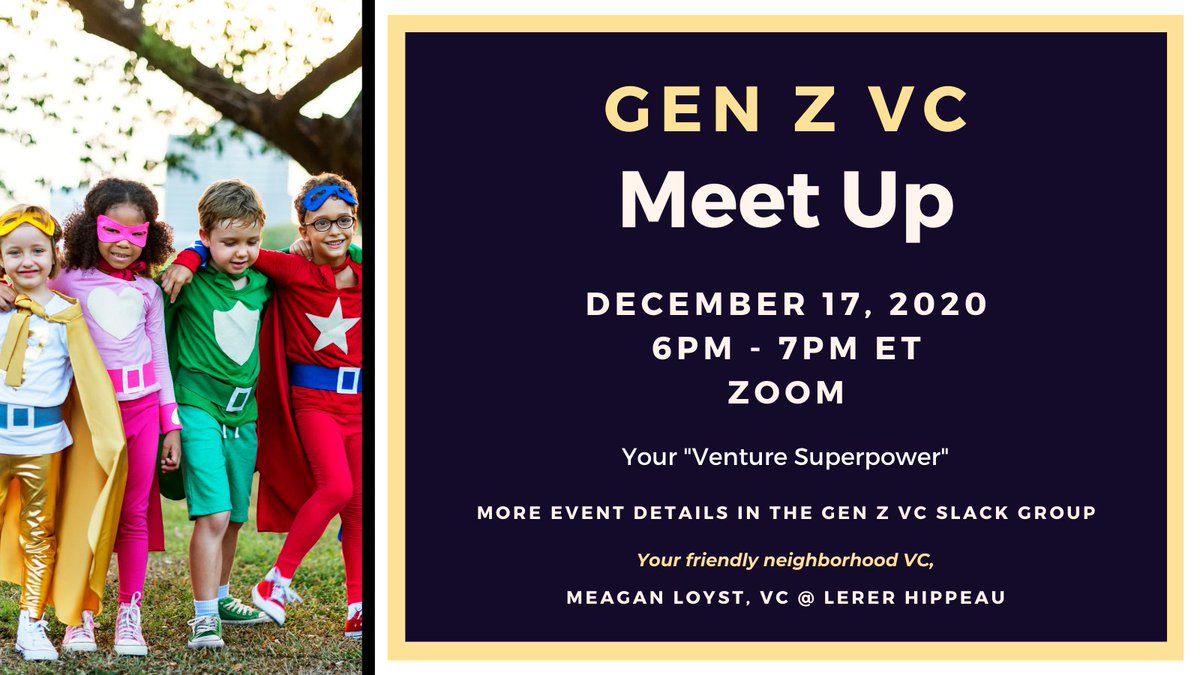 10/ We're also hosting our first official Gen Z VC global meetup in December & already have ppl registered from South Africa, NZ & AUS, Singapore, India, Canada, the UAE, the US, UK, Germany, & more. More deets in  #announcements in the Gen Z VCs Slack.