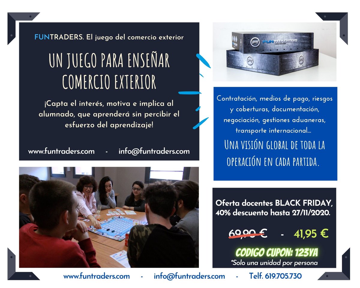 Funtraders_FT's tweet photo. Captar la atención e interés del alumnado es uno de los objetivos de todo #docente. Aprovecha ahora para comprobarlo #gamificacion en #comerciointernacional https://t.co/ZcLq6zLRMN
