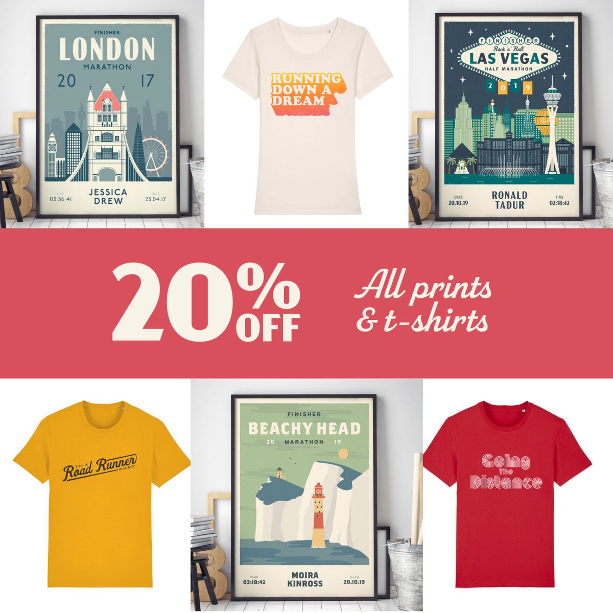 We've launched TWO special offers to help out with gift buying:

1) 20% off ANY print or tee shirt 
OR
2) Buy one full price print &amp; order a second for FREE

Discounts applied in cart - the deals can't be mixed &amp; matched. Head to: more-than-a-medal.co.uk 

#ukrunchat