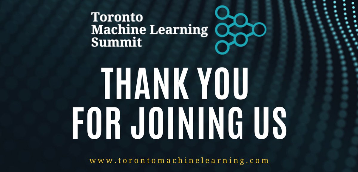TMLS_TO's tweet image. Thank you for joining us at #TMLS2020!

We hope that this past week provided you with the opportunity to expand your network with #MachineLearning experts and further your own personal &amp;amp; professional development in this exciting and rewarding field.