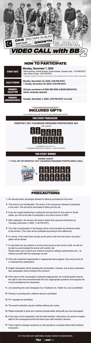 DKBBrazil's tweet image. 📑 • 23.11.2020 • Atualização no Twitter @_mymusictaste com o DKB

#BB, você fez isso acontecer! 💪 

Você tem outra chance de conversar com @DKB_BRAVE!  🤩

VIDEO CHAMADA GLOBAL DO DKB COM BB está chegando! 🥳

Entre 📲 mmt.fans/iyho

#StopWishingStartMaking 
#DKB