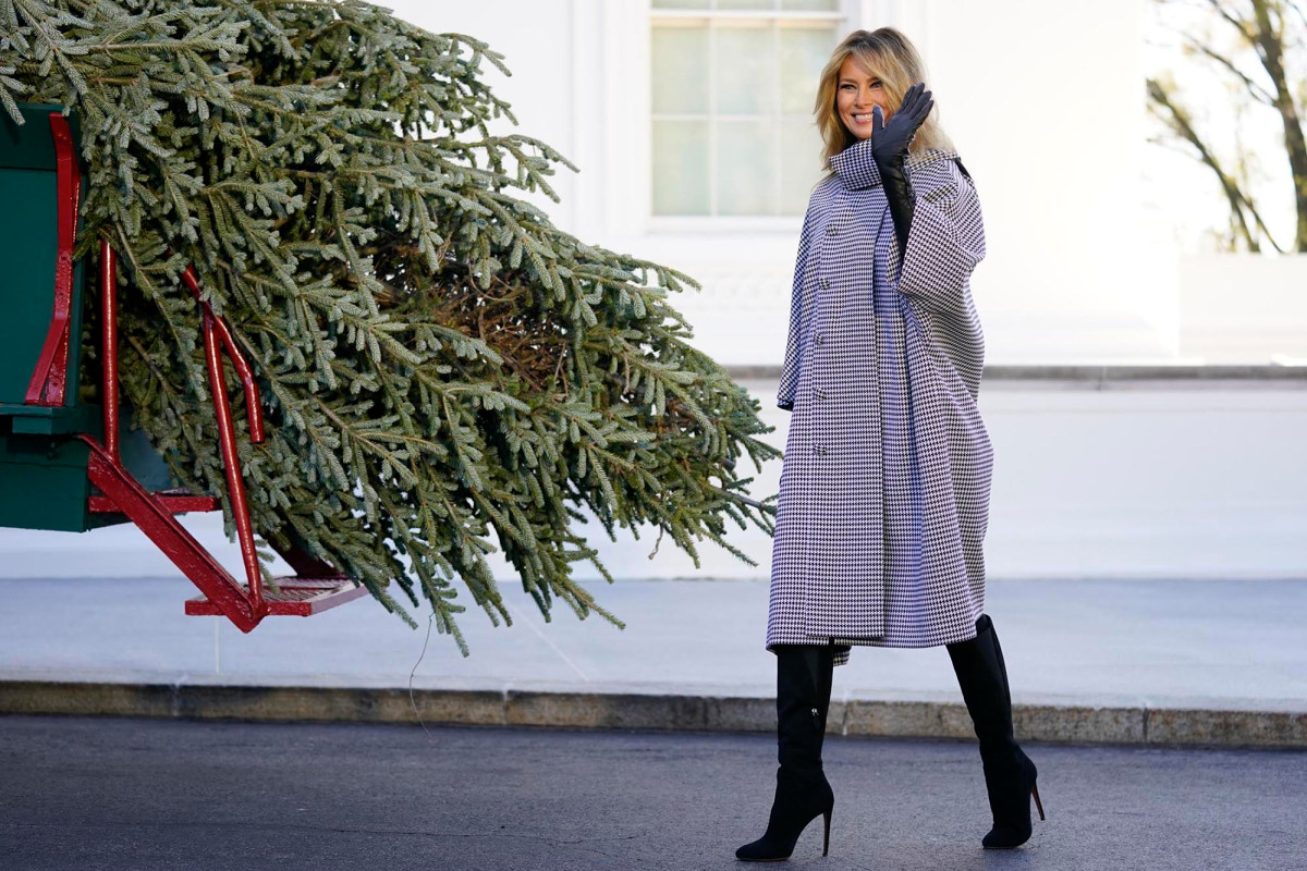 Melania Trump celebrates arrival of annual White House Christmas tree