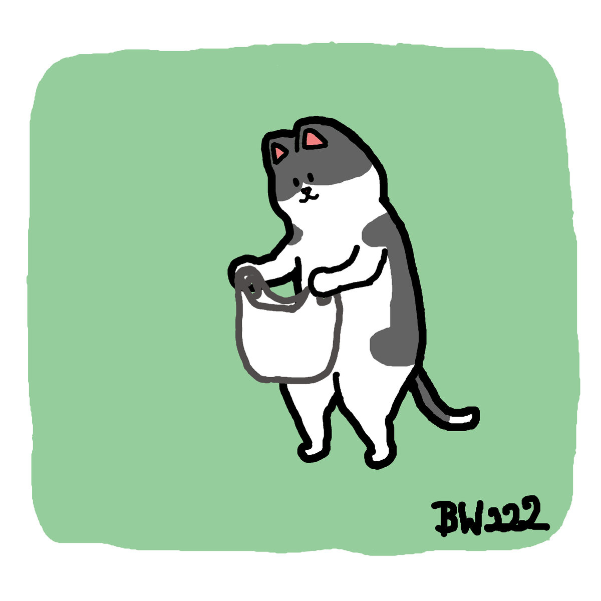 くろもり 袋の中をのぞいているネコさんを描きました イラスト ゆるいイラスト イラスト好きさんと繋がりたい 創作 冬の創作クラスタフォロー祭り 猫 イラスト練習中 お買い物