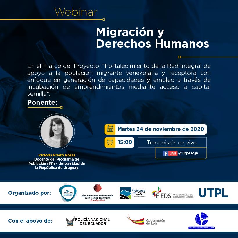 LaFeriaDeLoja's tweet photo. Únete al webinar "Migración y Derechos Humanos" 👉🏼 parte de nuestra apuesta y contribución al #DesarrolloLocal de #Loja a través del proyecto cooperativo de apoyo a la libertad económica y convivencia social armónica ente la población migrante venezolana y receptora. 🇪🇨🇻🇪 https://t.co/b9uDvNq4ap