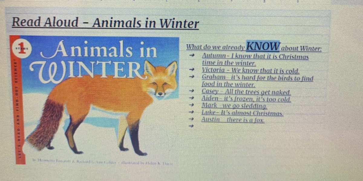 MmePerreault's tweet photo. Working on @TVDSBLiteracy skills in FDK #tvdsbFRL @TVDSB Using our before, during and after strategies to build connections and understanding of winter animals.❄️ Fitting for a snowy Monday! https://t.co/fJUKNNXhuN