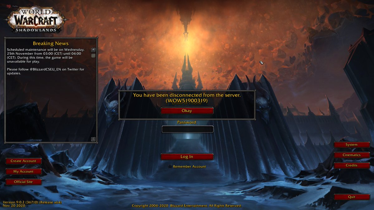 YunFuriku's tweet photo. @Warcraft Live? I got kicked from the game at .59 minute before launch and haven't been able to log back in. The past several expansion launches (cata, wod, legion, bfa) this has not happened, ever. Just the usual launch-lag. Get your shit together @WarcraftDevs  - UP the server capacity! https://t.co/7lWK4Bne6C