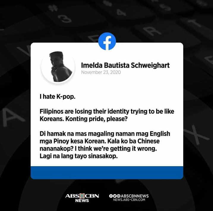 Noonajin2's tweet photo. cant believe this imelda schweighart became Miss Earth Ph 2018. shes embarrassing herself. always remember that idolizing kpop doesnt make u less a Filipino ..... https://t.co/o7JLqUeOVM