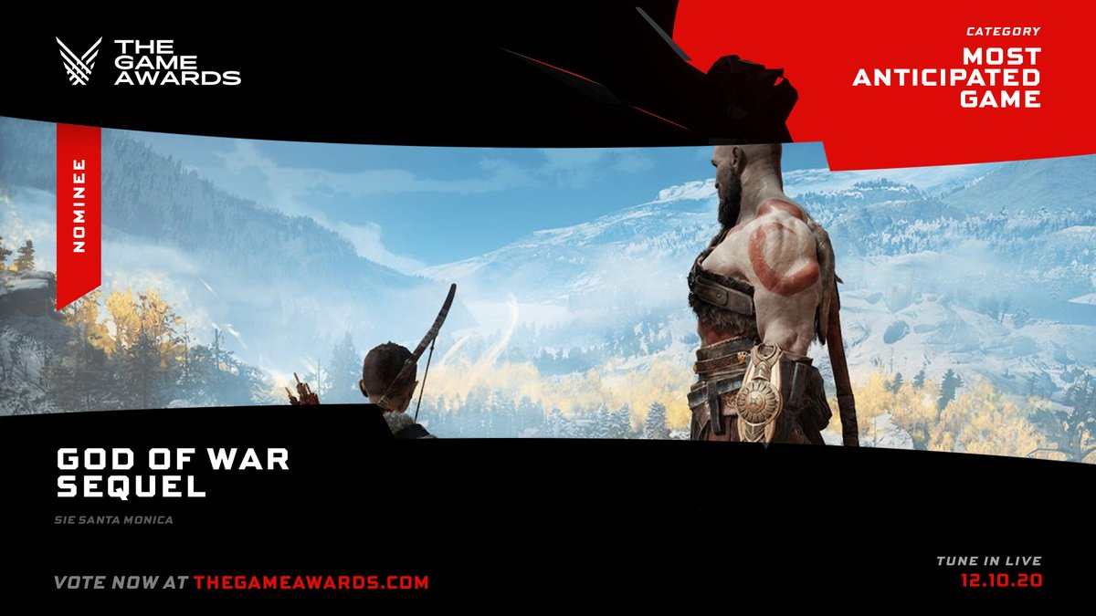 Zecky211's tweet photo. I voted for God of War Sequel for Most Anticipated Game!Find out who wins during @TheGameAwards live on December 10 on Twitter. #TheGameAwards https://t.co/1KDNLj7eeJ
