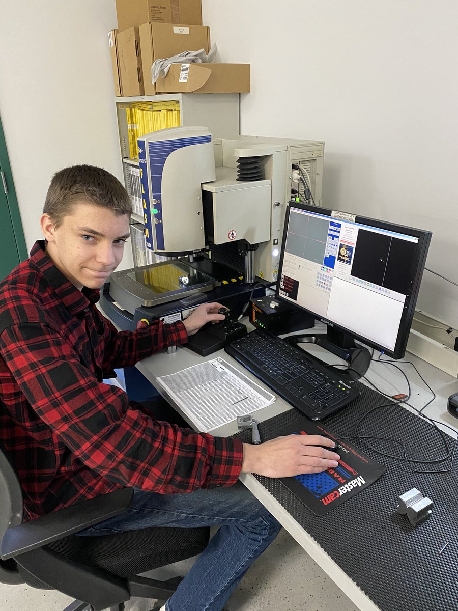 Ty Mager of <a href="/ISD728/">ISD 728</a> and <a href="/ZHSActivities/">Zimmerman Thunder</a> at UMA Precision Machining is using a Smartscope Flash 200 to inspect parts as part of his CTE Internship. Great Job Ty!!