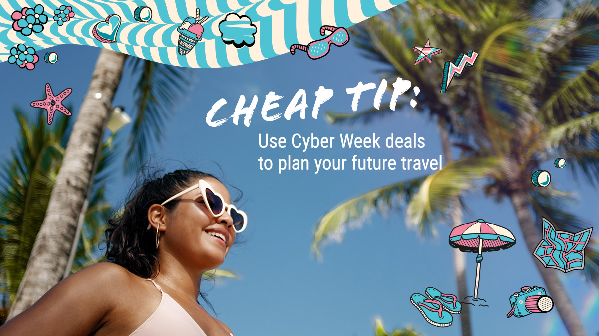 CheapTickets's tweet image. Your vacation future is looking bright. Check out our #CyberWeek deals! bit.ly/3kX1j07