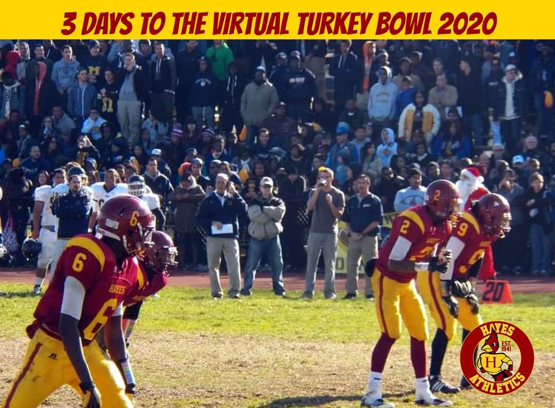CardinalHayes's tweet photo. THE VIRTUAL TURKEY BOWL WILL TAKE PLACE IN 3 DAYS!
In this photo from the 2012 Turkey Bowl - 
#6   George Dawson '13
#9   Khalil Collier '13
#12 James Richardson '13
#23 Pat Heumegni '13

Up Hayes!

#turkeybowl #hayesfootball #mountfootball #tradition 
#Thanksgiving2020 https://t.co/Eq3JHFoQoe