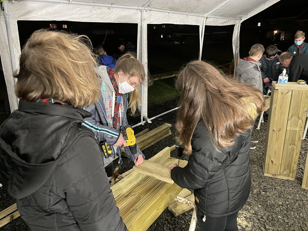 It was brilliant to see the Scouts soaking up new skills tonight - some for the first time, others having tried before and getting better. These planters will make a great addition to the area around the Scout Hall for the community to enjoy! #SkillsForLife #DIY #NoInjuries