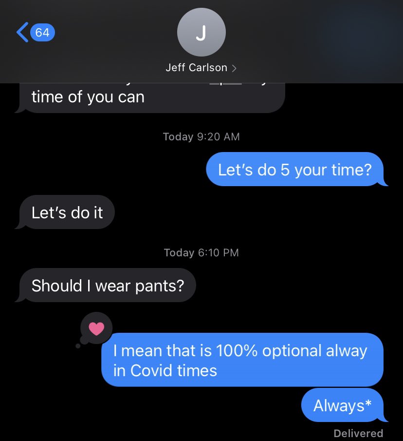 outofpodcast's tweet photo. Welp. This is 2020 and #PantsAreOptional https://t.co/J3M2oWmnJ3