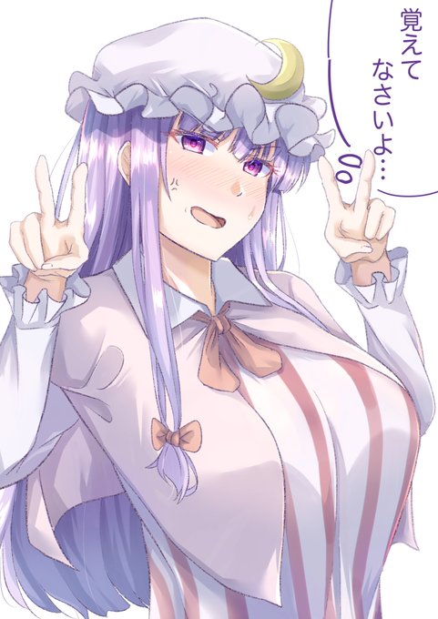 「パチュリー様!写真を撮る時は笑顔でピースですよ!ほら早く!!」 