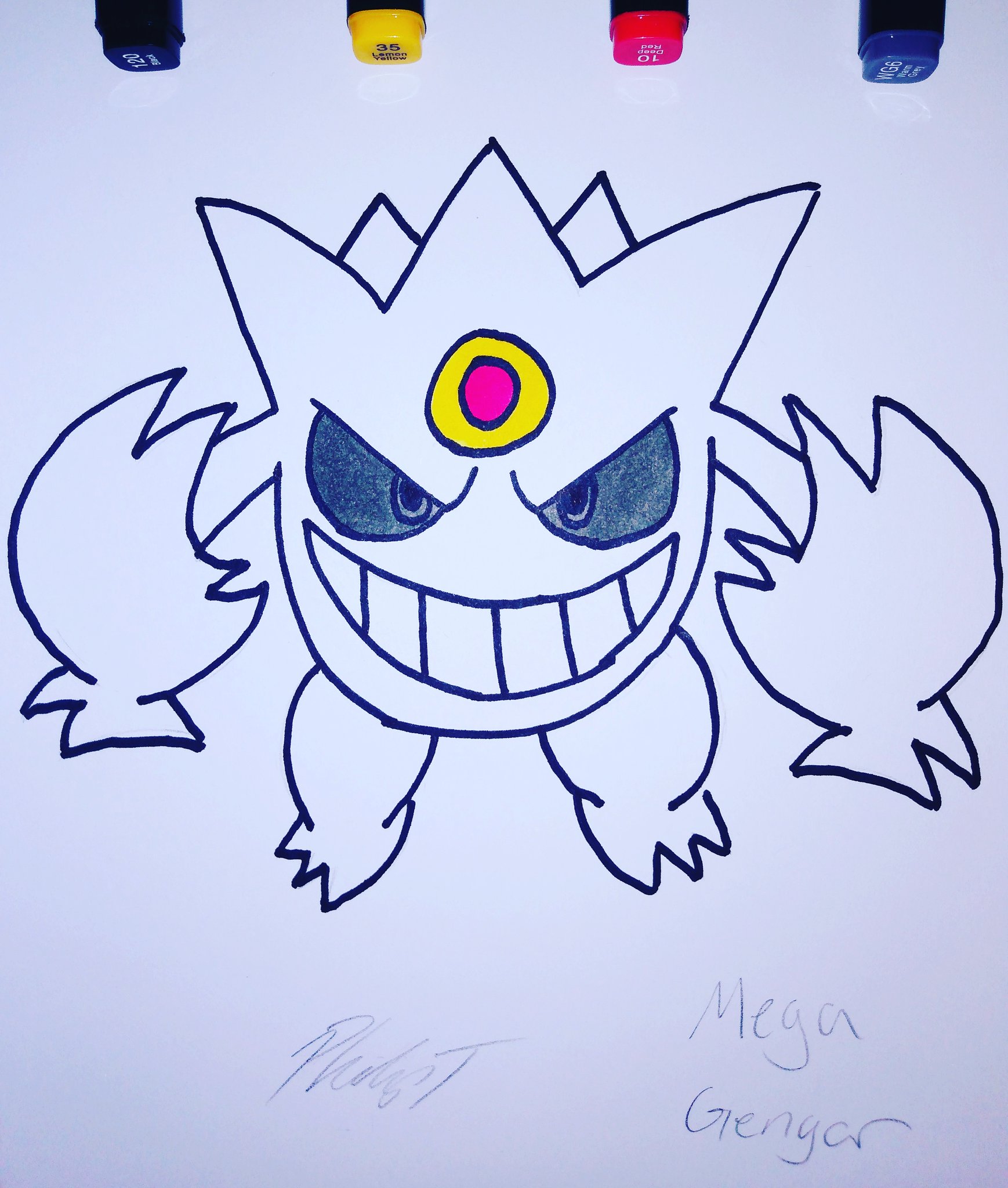 mega gengar shiny - Desenho de g_trindadedrawings - Gartic