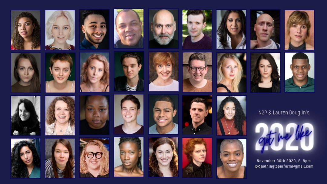nothing2perform's tweet photo. Announcing the final lineup of our November #Networkshop, #2020GotMeLike w/@laurendouglin!

We'll watch these powerhouses work, reflect together upon this (f*cking) year, + raise funds for freelancers via @acting4others.

If you fancy it, 📧 nothingtoperform@gmail.com 💙 https://t.co/Brk6R0x0j7
