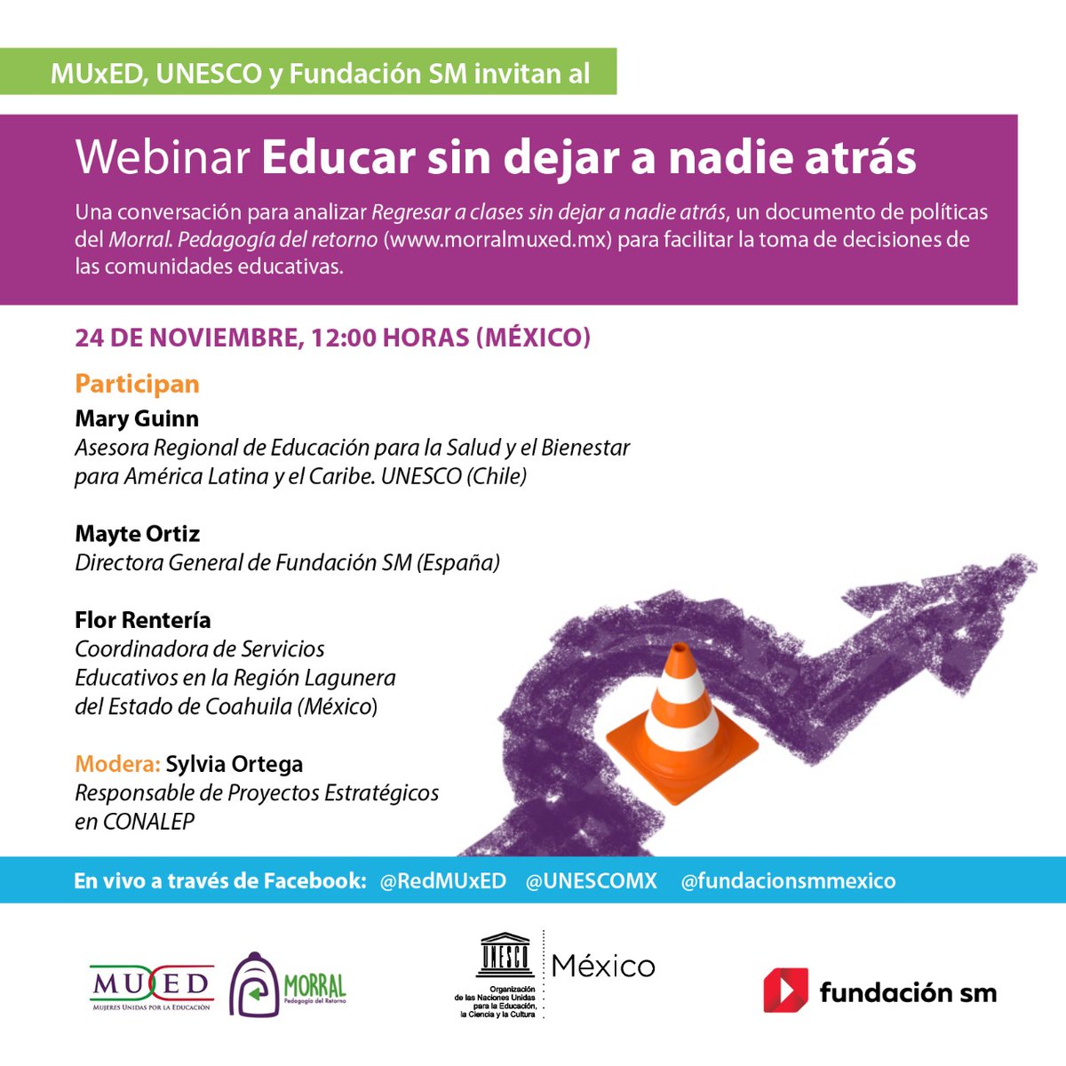SNTEDUCINDIGENA's tweet photo. #Entérate MUxED, UNESCO y Fundación SM invitan al Webinar Educar sin dejar a nadie atrás: Presentación del documento de políticas “Morral. Pedagogía del retorno”.
📅24 Nov 2020 / 12:00 pm
💻 Transmisión Facebook #UNESCOMX #RedMUxED
Conoce + 👉 https://t.co/aBQvD8PUSb https://t.co/UvN21qJWEq