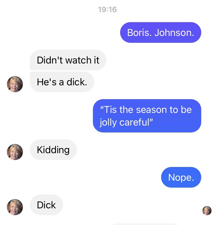 ambergambler_'s tweet photo. Discussing the PM’s update with Jane... (my mother)
#tistheseasontobejollycareful
#BorisOut #borisisadick https://t.co/65XkdQaXRg