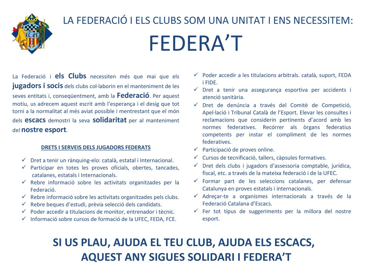 Federació Catalana d'Escacs tweet media
