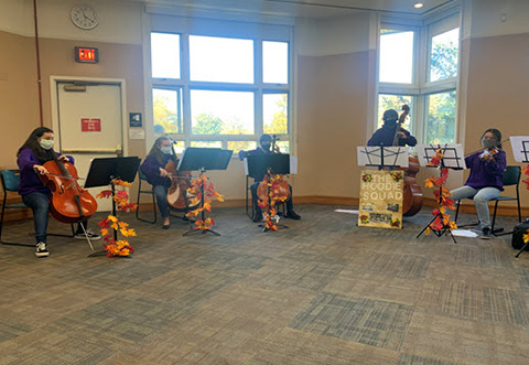 fcpsnews's tweet photo. Glasgow Middle strings musicians keep their love of music alive by forming the Hoodie Squad and rehearsing and performing on their own. https://t.co/VGj2F9Dw5H https://t.co/3nwgIGqAfh
