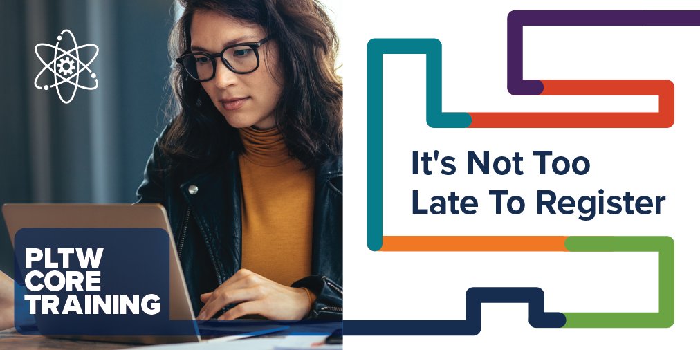 PLTWorg's tweet photo. Join over 9,000 teachers nationwide participating in PLTW Core Training this year! Seats are still available for our December 2020 sessions. Register today! https://t.co/XT853dzBAI #PLTWCoreTraining https://t.co/dKnrJ0bHcb