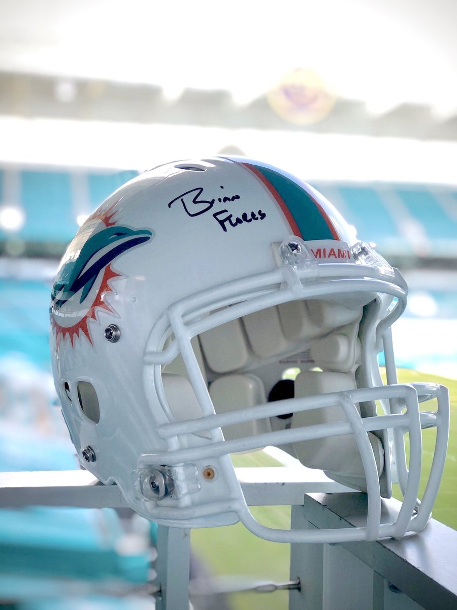 You can win a Brian Flores signed helmet, a Dwight Stephenson signed ball and a Dolfans NYC prize pack! All the money goes to the  @MiamiDolphins Food Relief Program. Get your raffle tickets here!  http://dolfansnyc.com/shop/ 