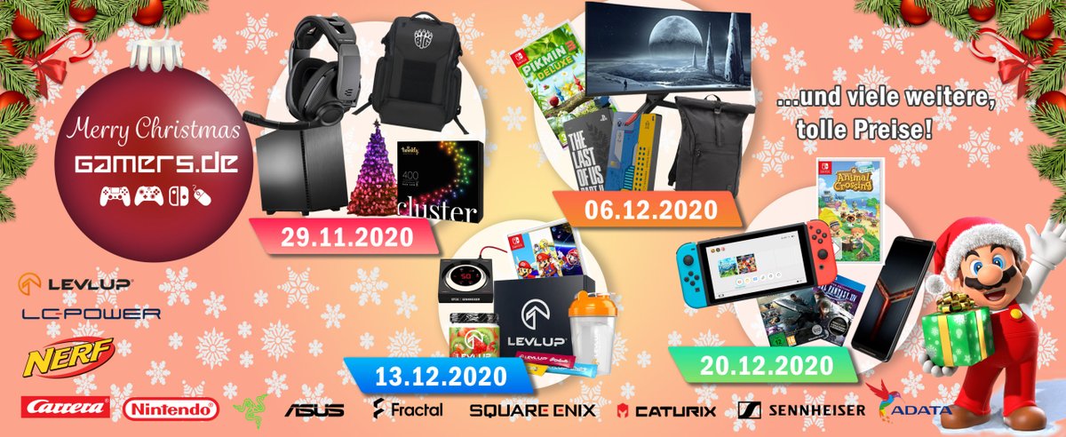 Großes Gamers.de Adventsgewinnspiel für die Community mit Preisen im Wert von 7.000€

gamers.de/2020/11/23/gro…

#gaming #gewinnspiel #weihnachten #hardware #PC