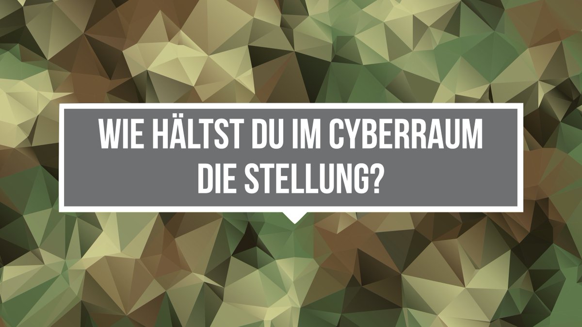 Das nächste Event steht an:
Wir haben die Ehre, das "Zentrum Informationsarbeit #Bundeswehr" bei der Durchführung des größten digitalen Workshops dieses Jahr zum Thema #CyberSecurity zu unterstützen.

Save the date: 
30.11. - 02.12.2020.

Mehr Infos dazu morgen!
#CYMSEM20